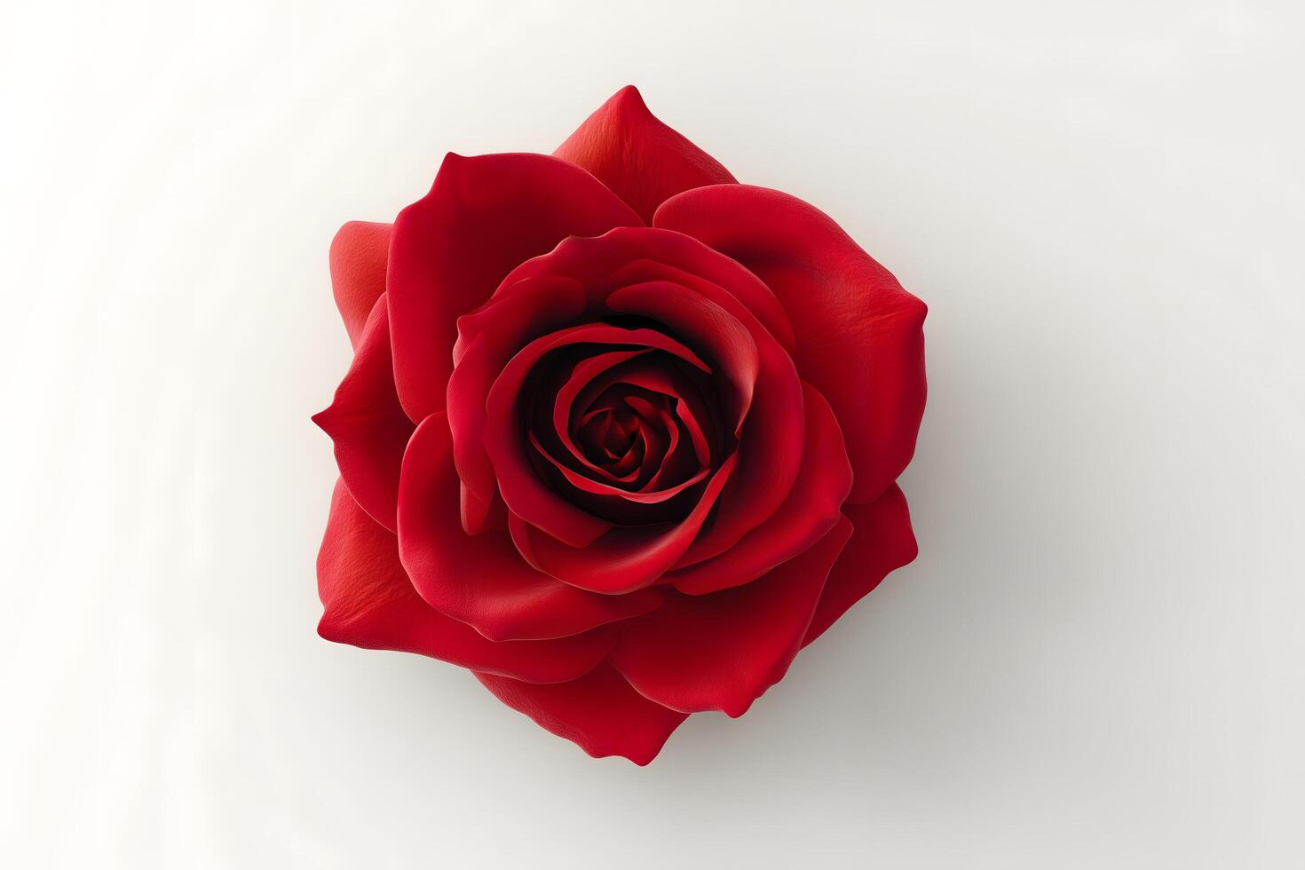 Single Red Rose Flower in Peak Bloom Stage photo