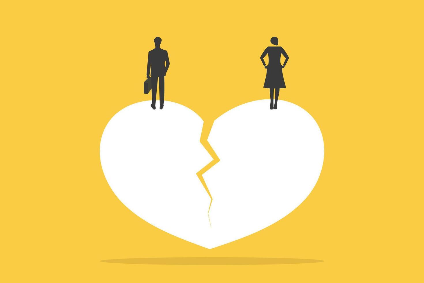 Businessman and business woman standing. concept of gender gap or business inequality concept. Business career challenge symbol. vector