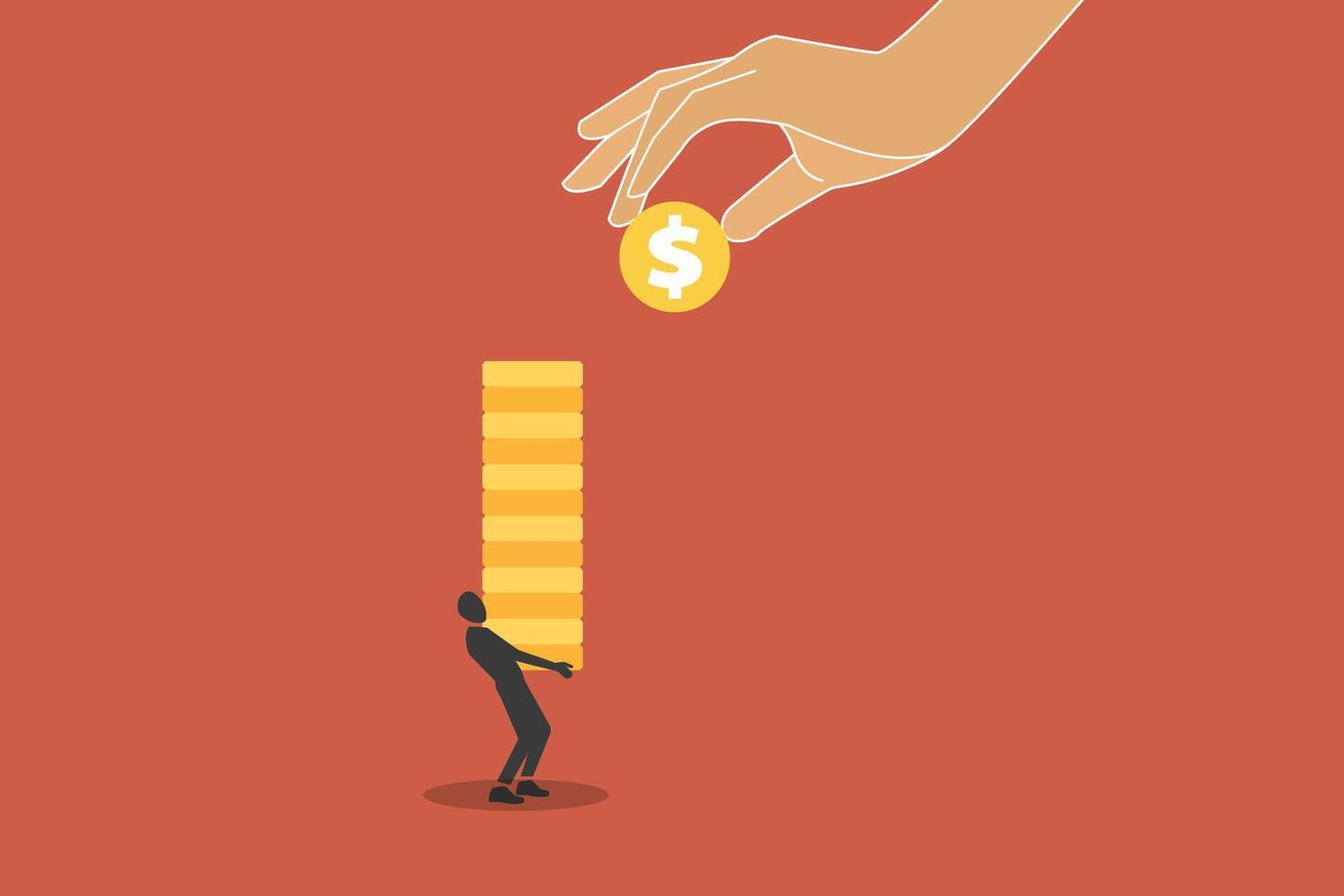 Putting coin a stacks money savings vector