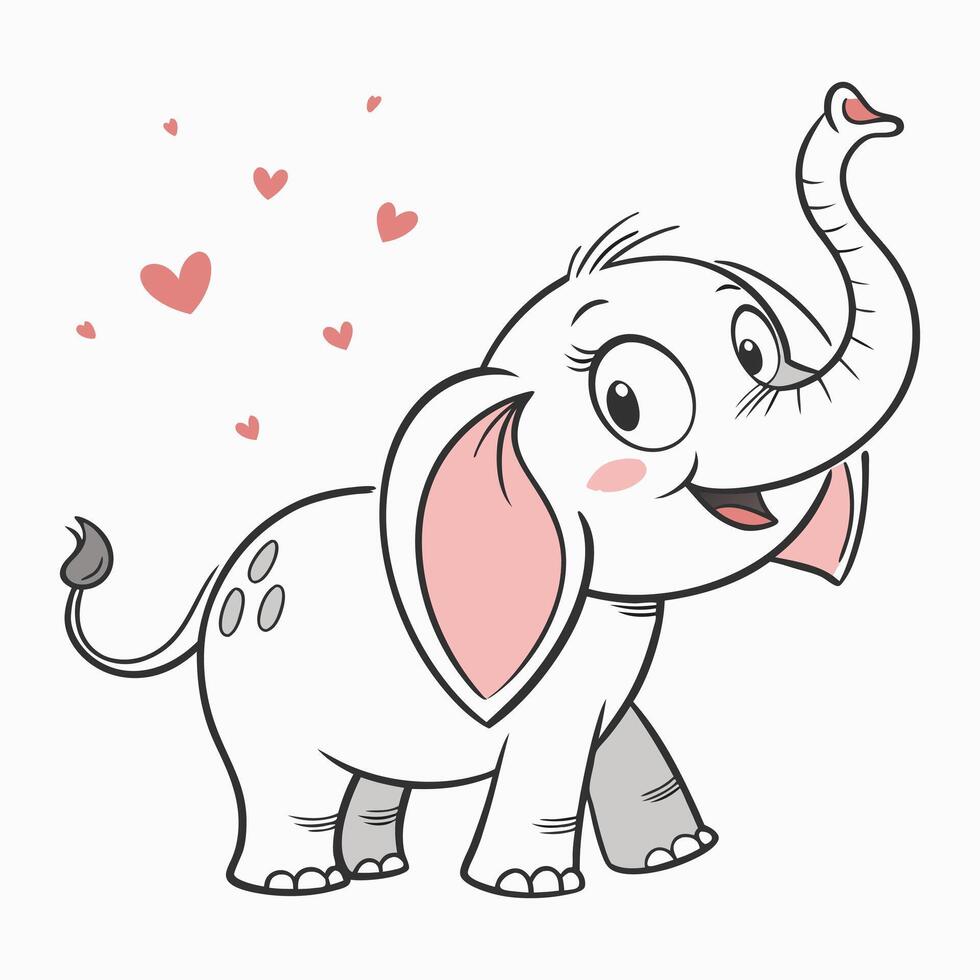 a cute cartoon elephant illustration vector