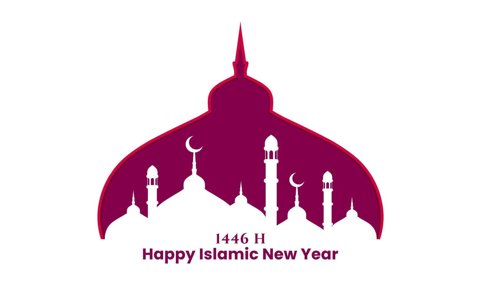 New Hijri year islamic greeting design. Happy islamic new year celebration template vector