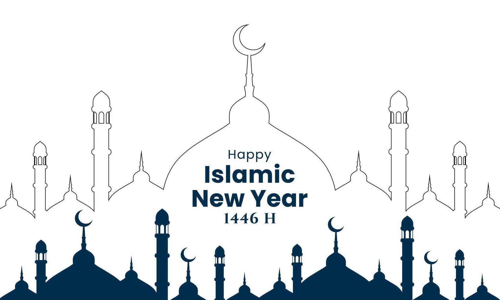 Happy islamic new year celebration template vector