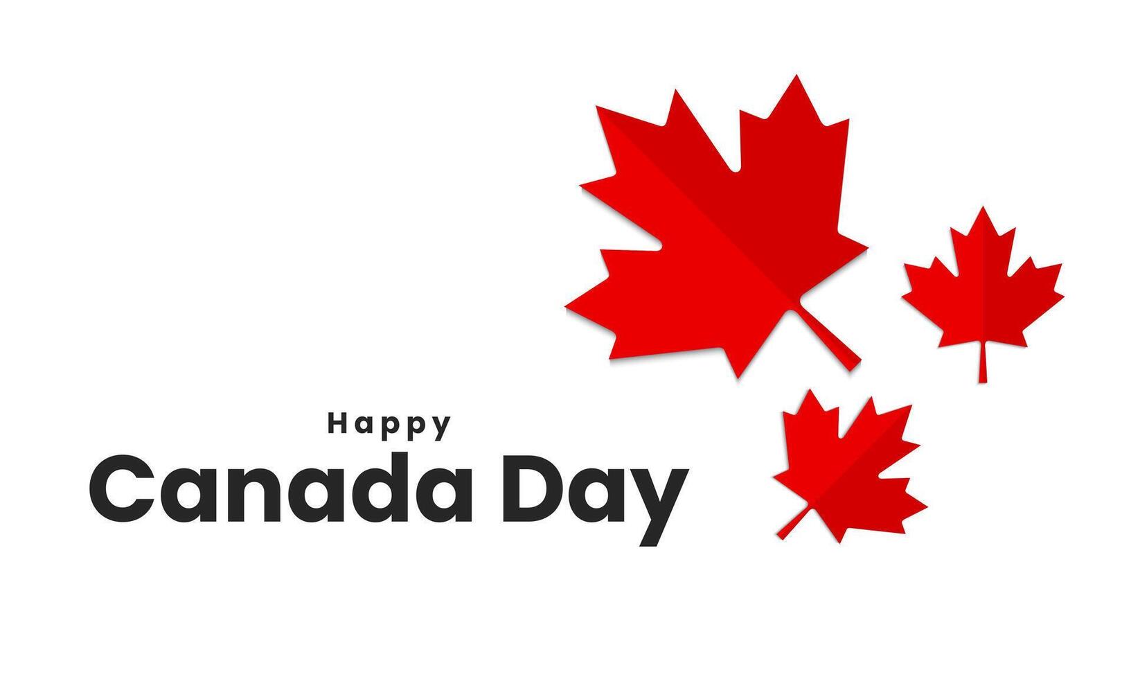 Happy Canada Day celebration banner design with maple leaf vector