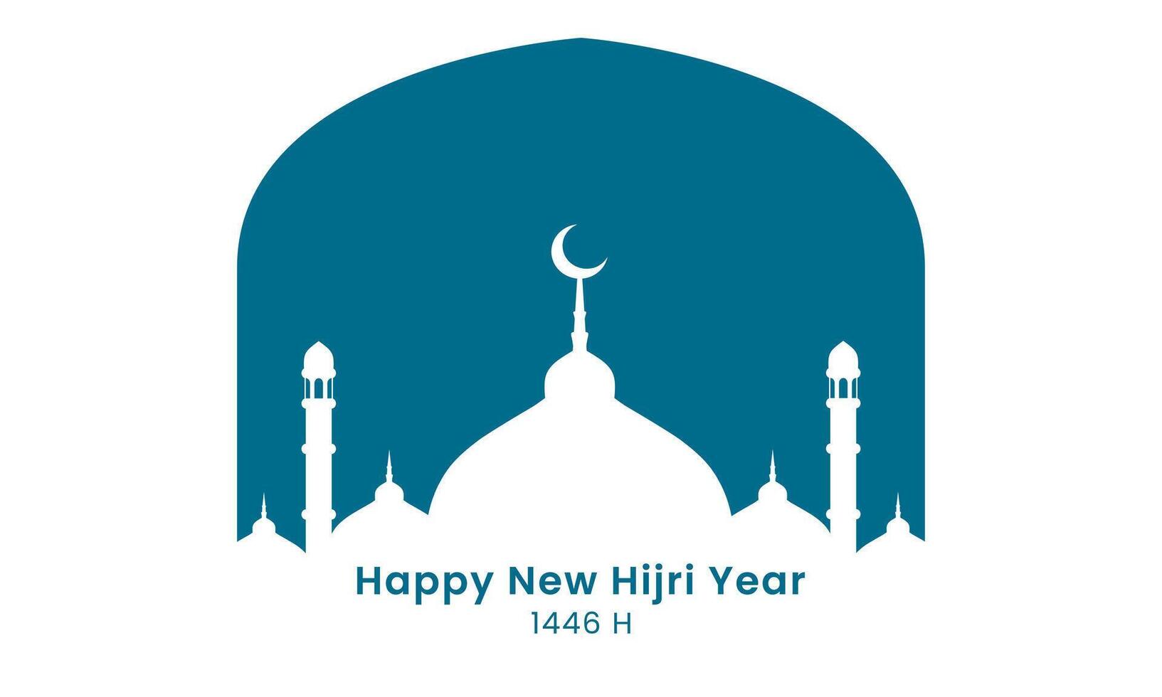 Flat Design Islamic New Year Design for Hijri 1446 vector