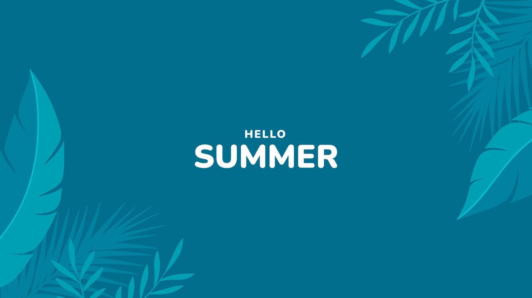 Hello summer concept with leaves design vector