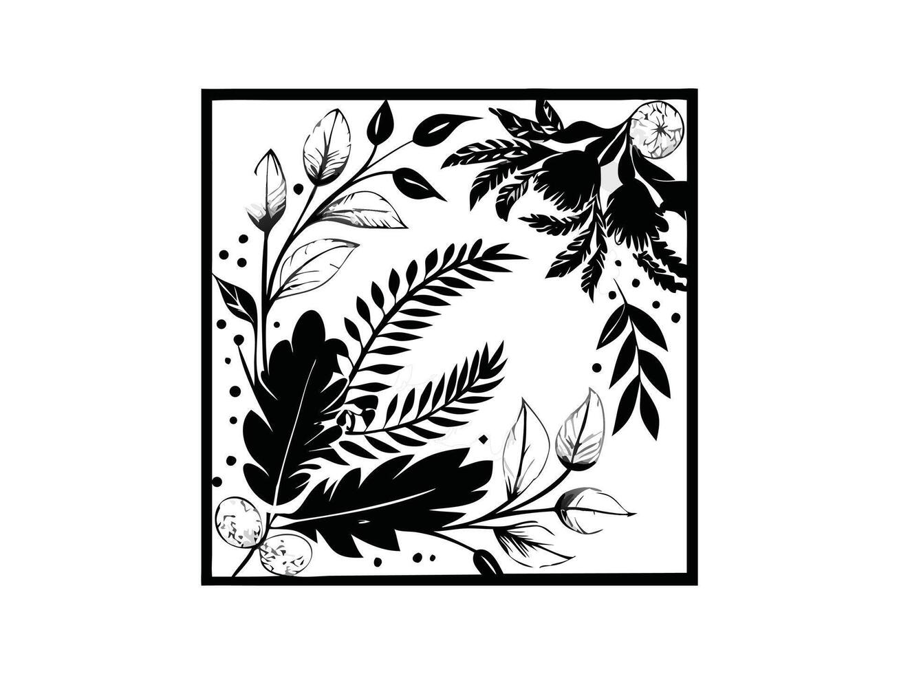 Elegant black and white floral design for print or digital media. vector