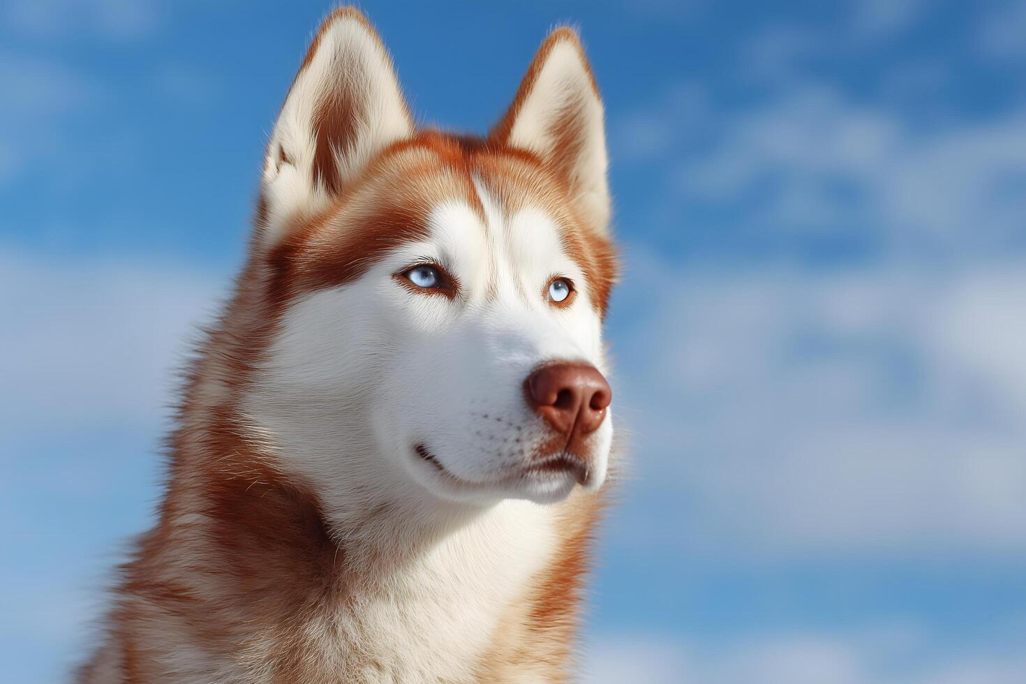 Majestic Siberian Husky Dog Standing Proud with Blue Eyes photo