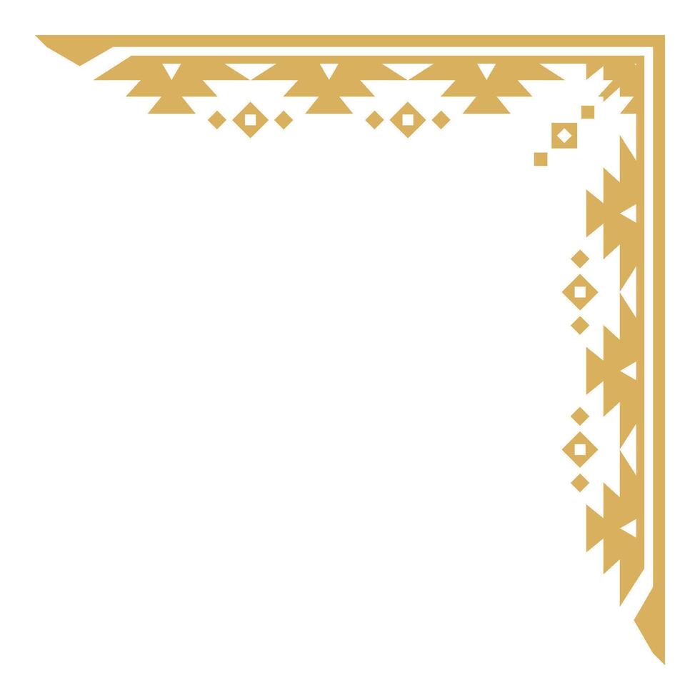 Antique tribal corner frame with elegant abstract vintage element. vector