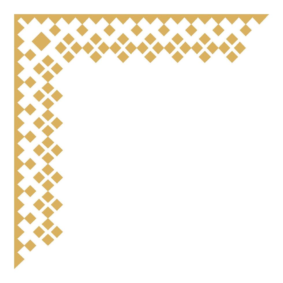 Ornate tribal motif in abstract vintage corner frame layout. vector