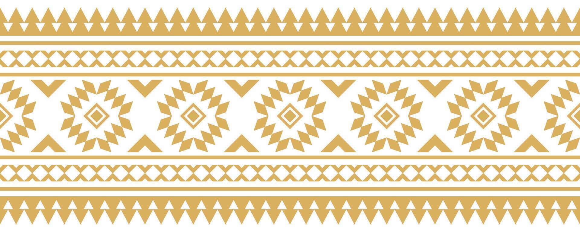 Seamless decoration with ethnic navajo aztec border and tribal traditional art. vector
