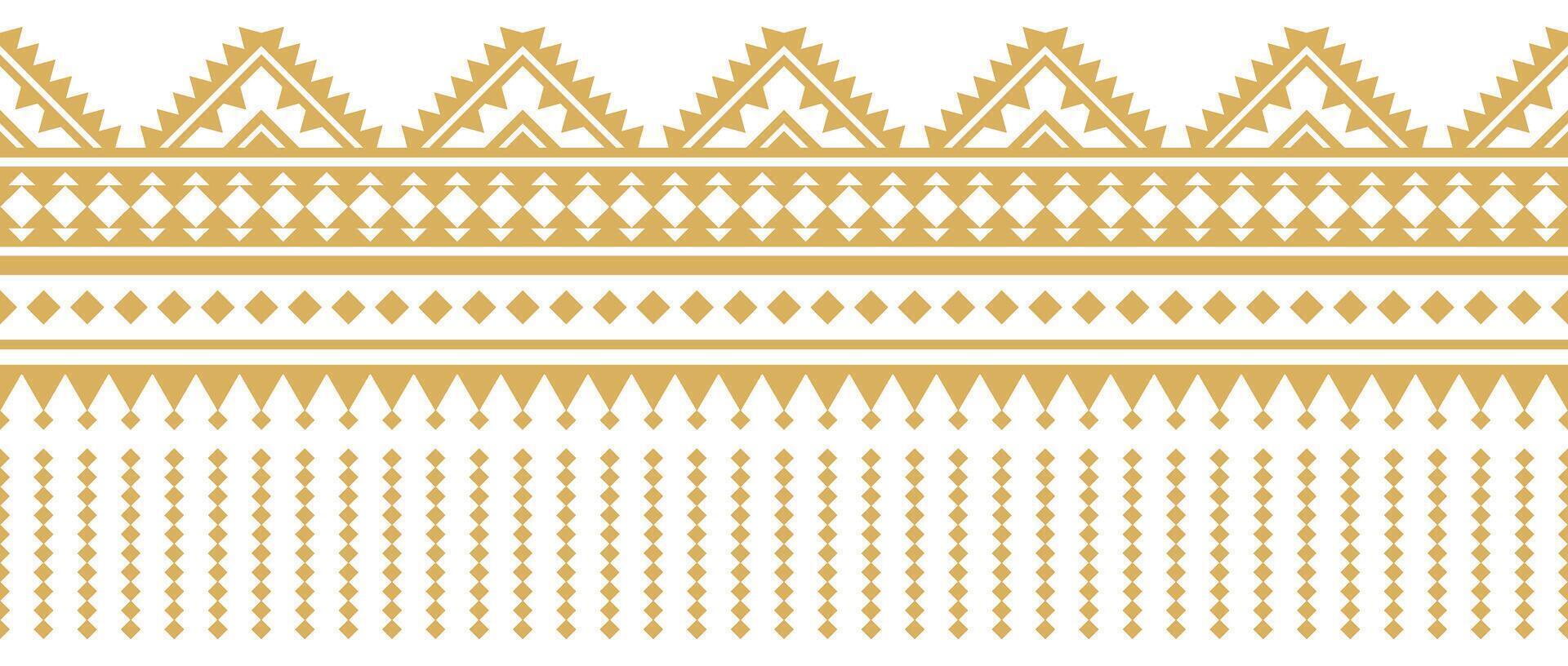Seamless ethnic fabric with aztec navajo tribal traditional border. vector