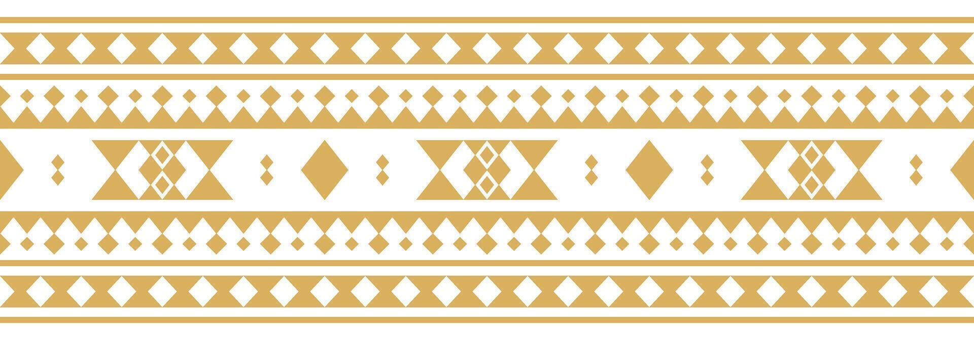 Ornamental tribal border textile with ethnic aztec motif. vector