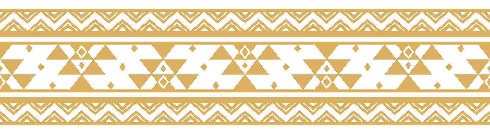 Handcraft tribal textile motif in ethnic aztec border pattern. vector