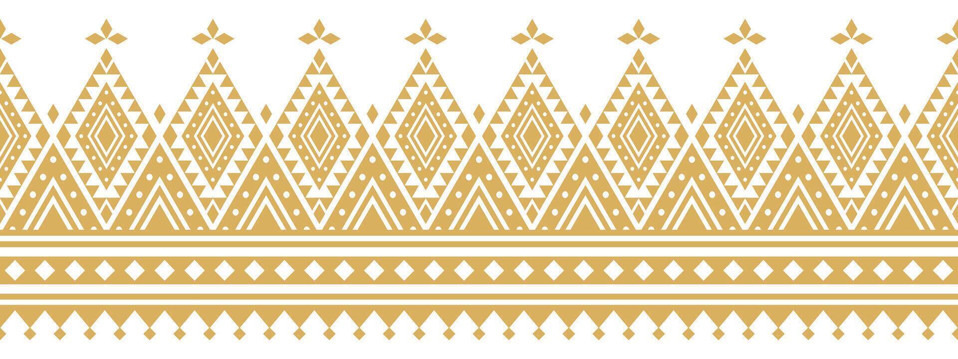 Decorative aztec motif pattern with tribal ethnic border. vector