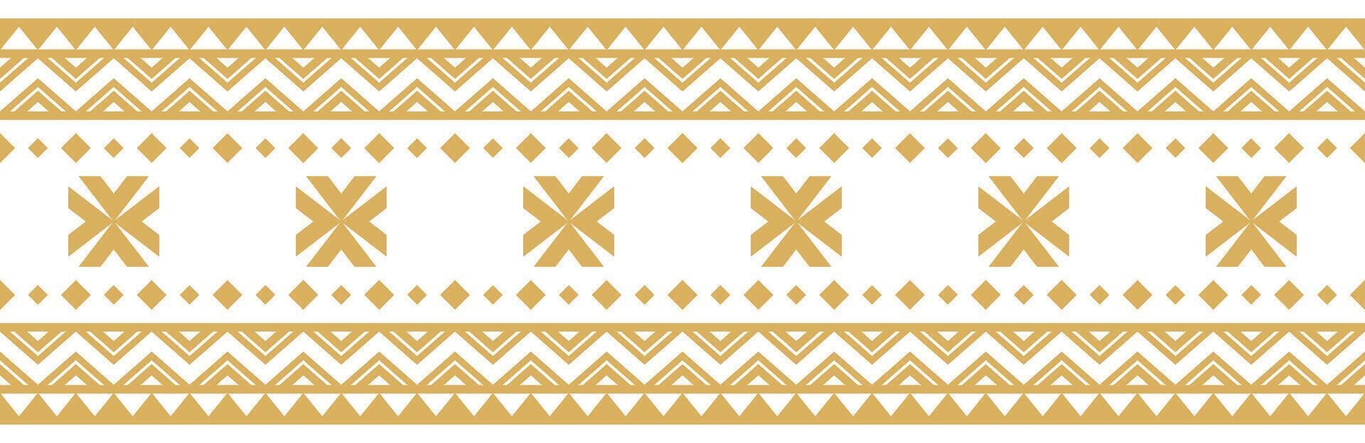Traditional ethnic aztec navajo border in seamless tribal textile pattern. vector