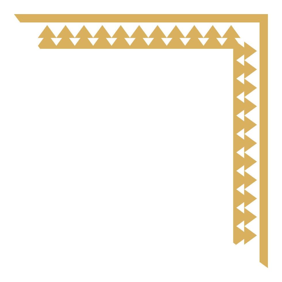 Decorative tribal element in vintage corner abstract frame. vector