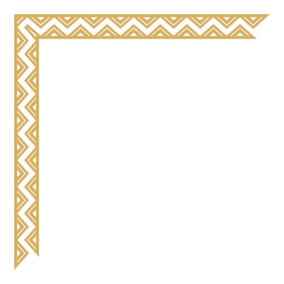Geometric tribal element with abstract corner vintage frame. vector