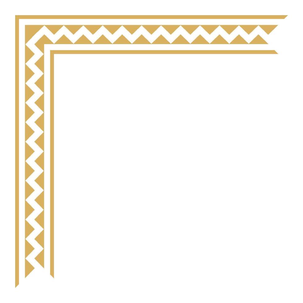 Classic vintage tribal corner frame with abstract element. vector