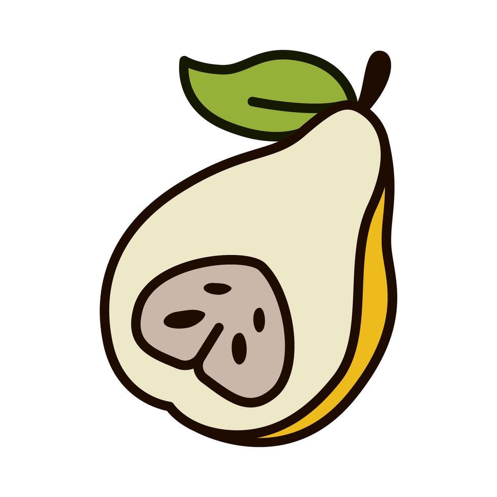 Color icon of fresh pear fruit in simple and contemporary flat design. for infographics, logo, print, mobile apps, web, UI, and digital ads vector
