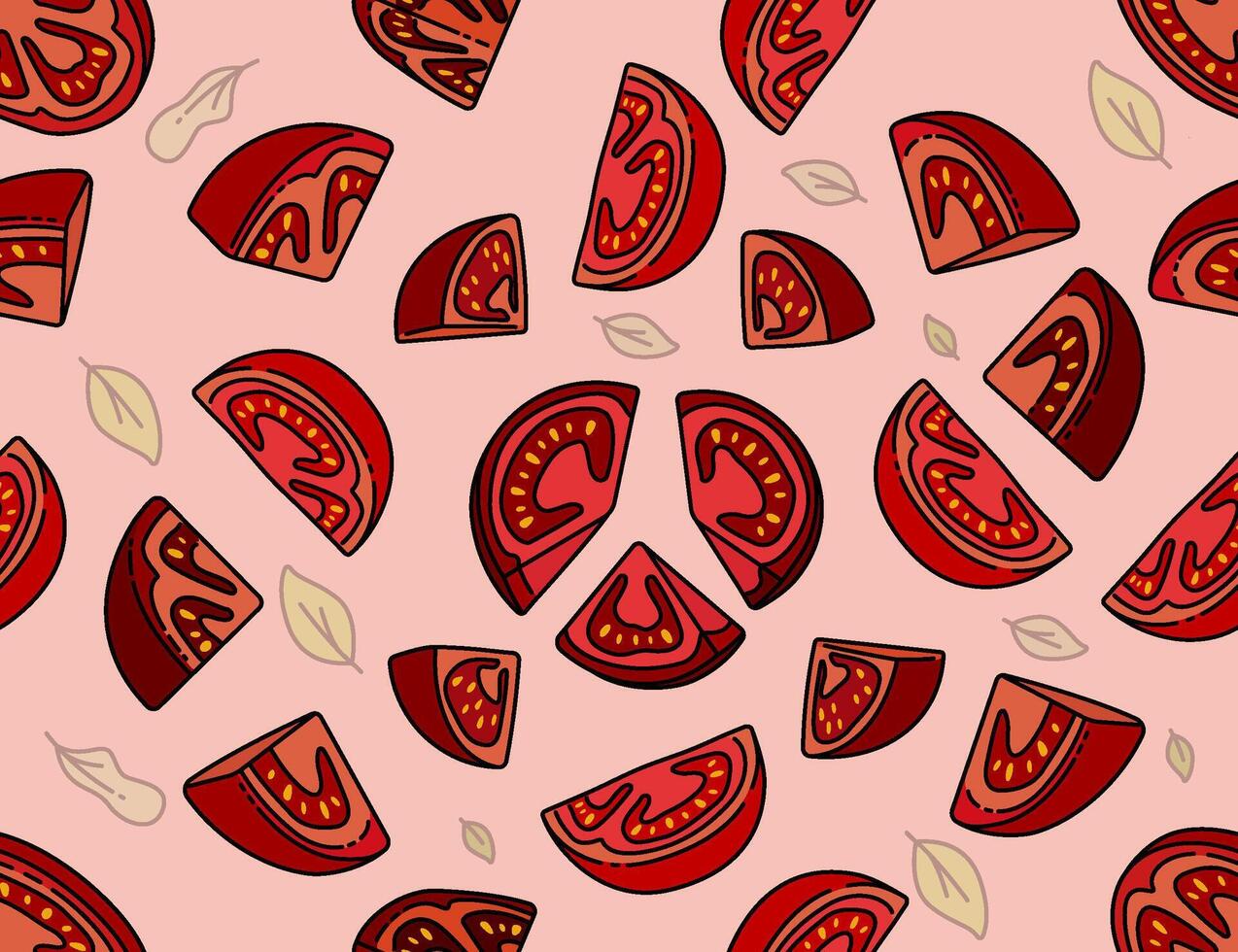Seamless Illustration of Fresh Tomato Slices to Add Nutritious Flavor to Your Food. Can Be Used as Background, Banner, Print, Textile, Fashion, and Food Packaging Design vector