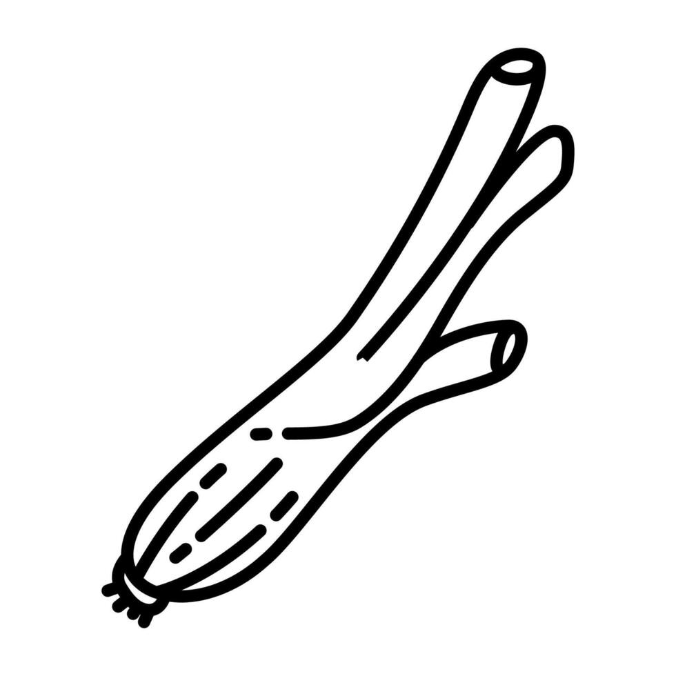 Simple Outline Icon Set of Scallions for Asian Cooking, Soups, and Fresh Vegetable Themes vector