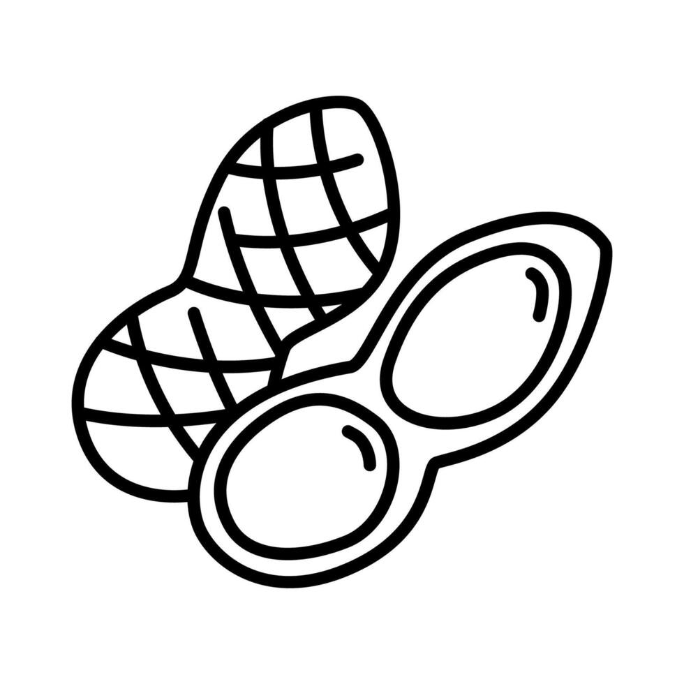 Line Icon Pack of Peanuts for Snack Foods, Plant Protein, and Nutty Ingredient Concepts vector