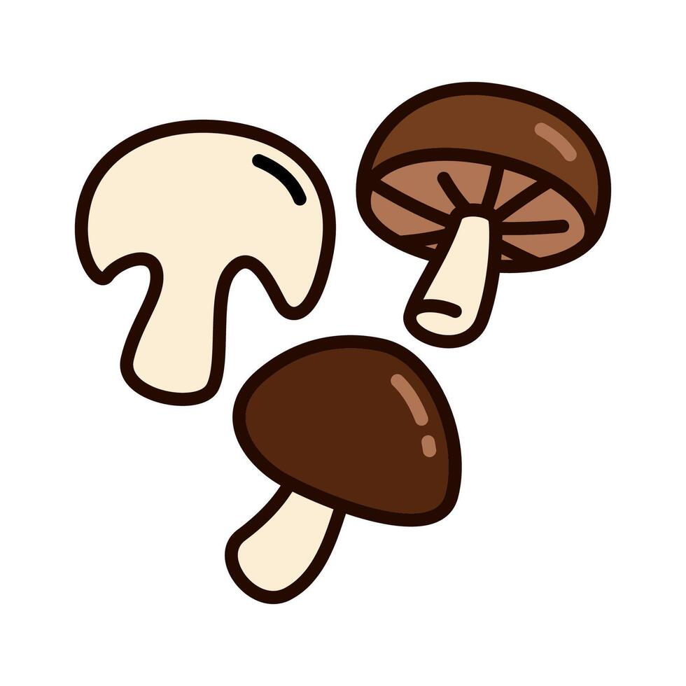 Color icon of fresh mushroom vegetable in simple and modern flat design style. for mobile apps, UI, web design, print, logo, infographic, and ads vector