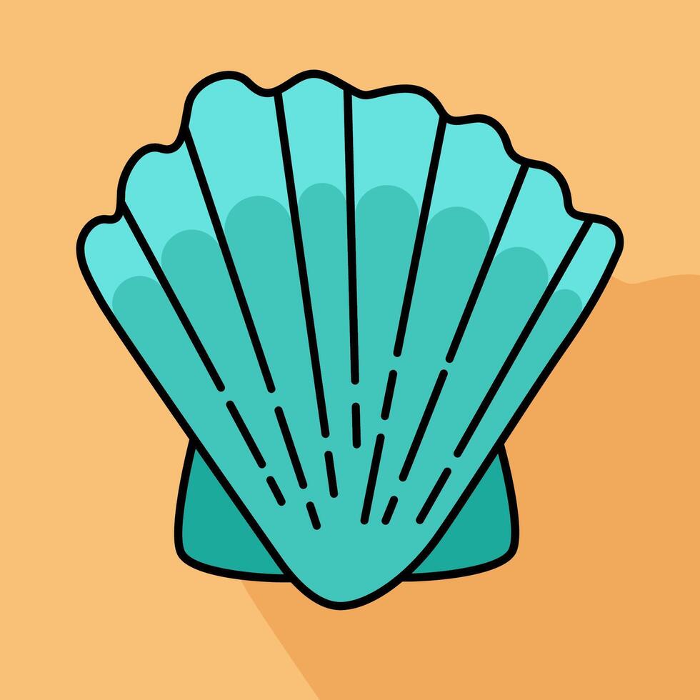 Creative doodle drawing of seashells and oysters in a tropical summer beach concept. Can be used for children's books, posters, brochures, coloring books, education and learning vector