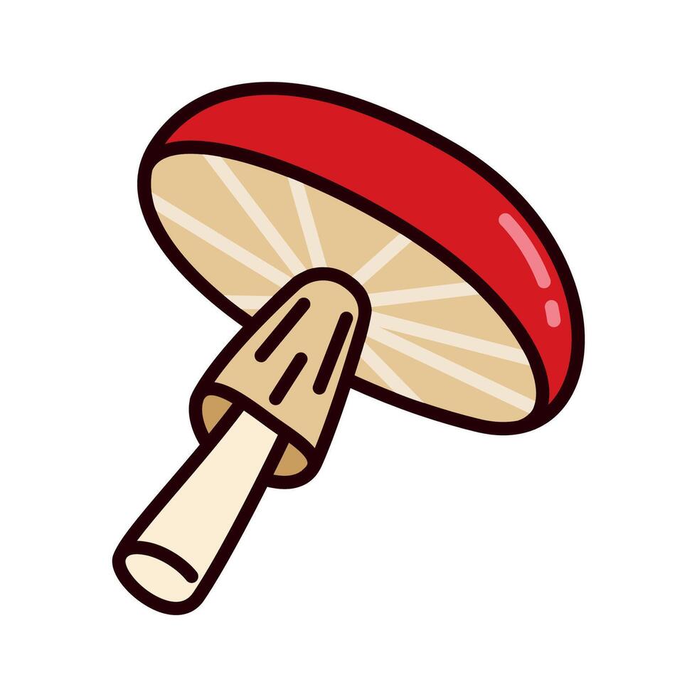 Color icon of crunchy shitake mushroom vegetable in simple and playful design. for logo, infographic, mobile apps, print, UI, web design and ads vector