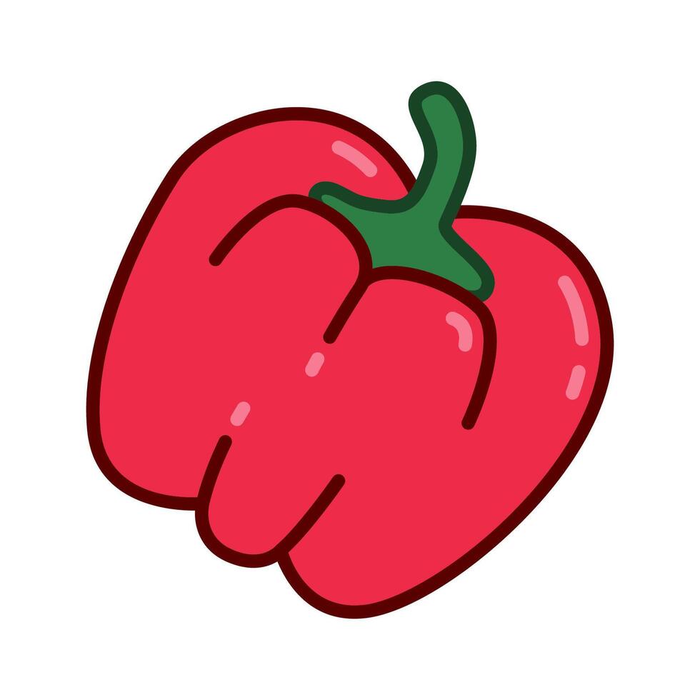 Color icon of fresh bell pepper vegetable in minimal and clean design style. for logo, infographic, mobile apps, print, UI, web design, and advertising vector