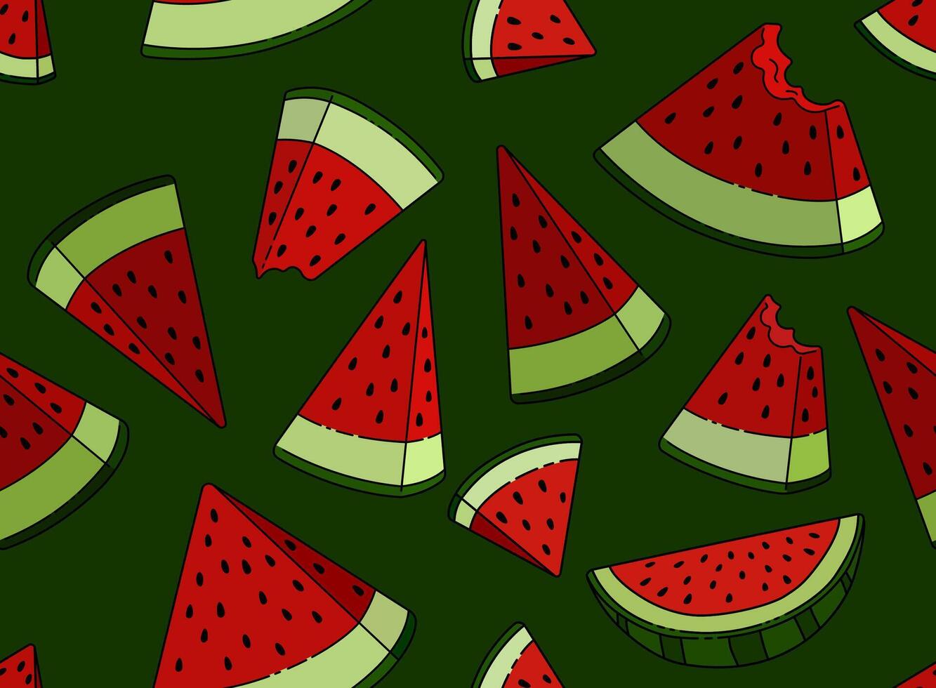 Seamless Illustration of Healthy Watermelon Slices to Keep You Hydrated and Refreshed in Summer. Can Be Used as Background, Banner, Print, Textile, Fashion, and Food Packaging Design vector