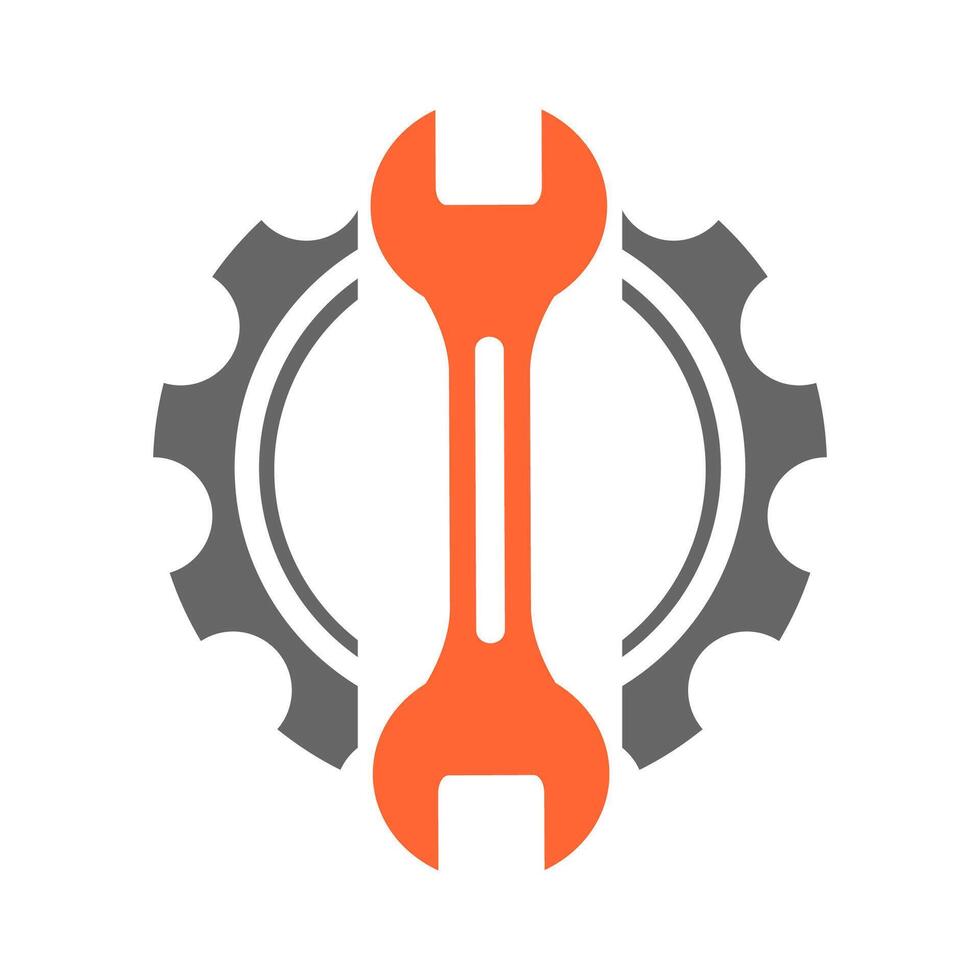 Gear wrench .Mechanic logo . vector