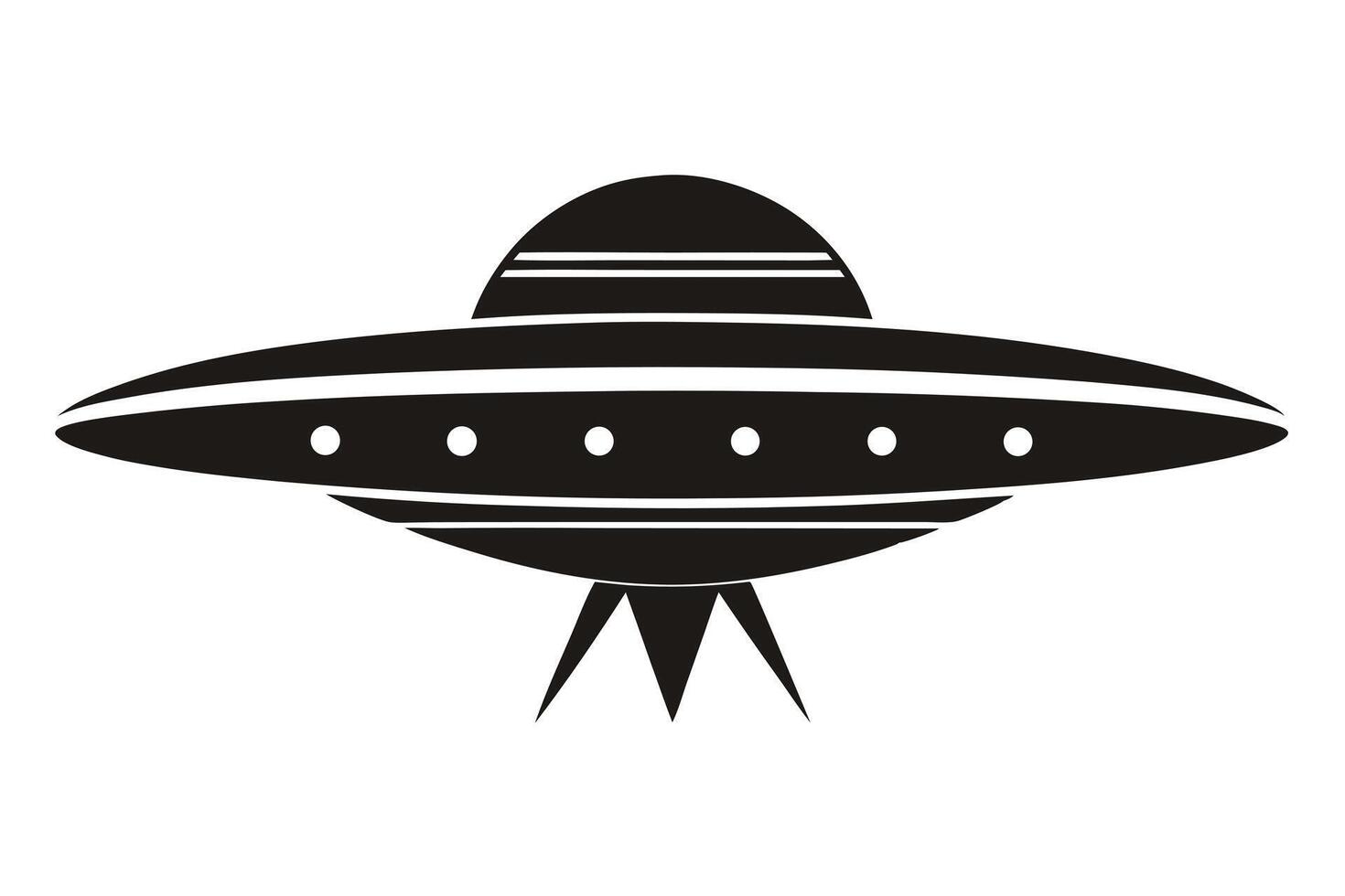Black And White Ufo Illustration vector