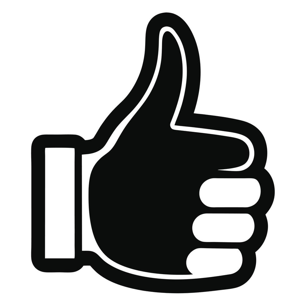 Black And White Thumbs Up Icon vector