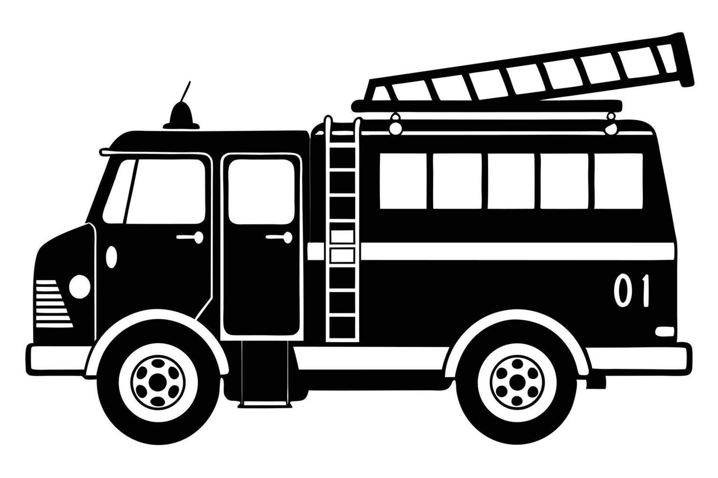 Firetruck Silhouette Emergency Vehicle Illustration vector