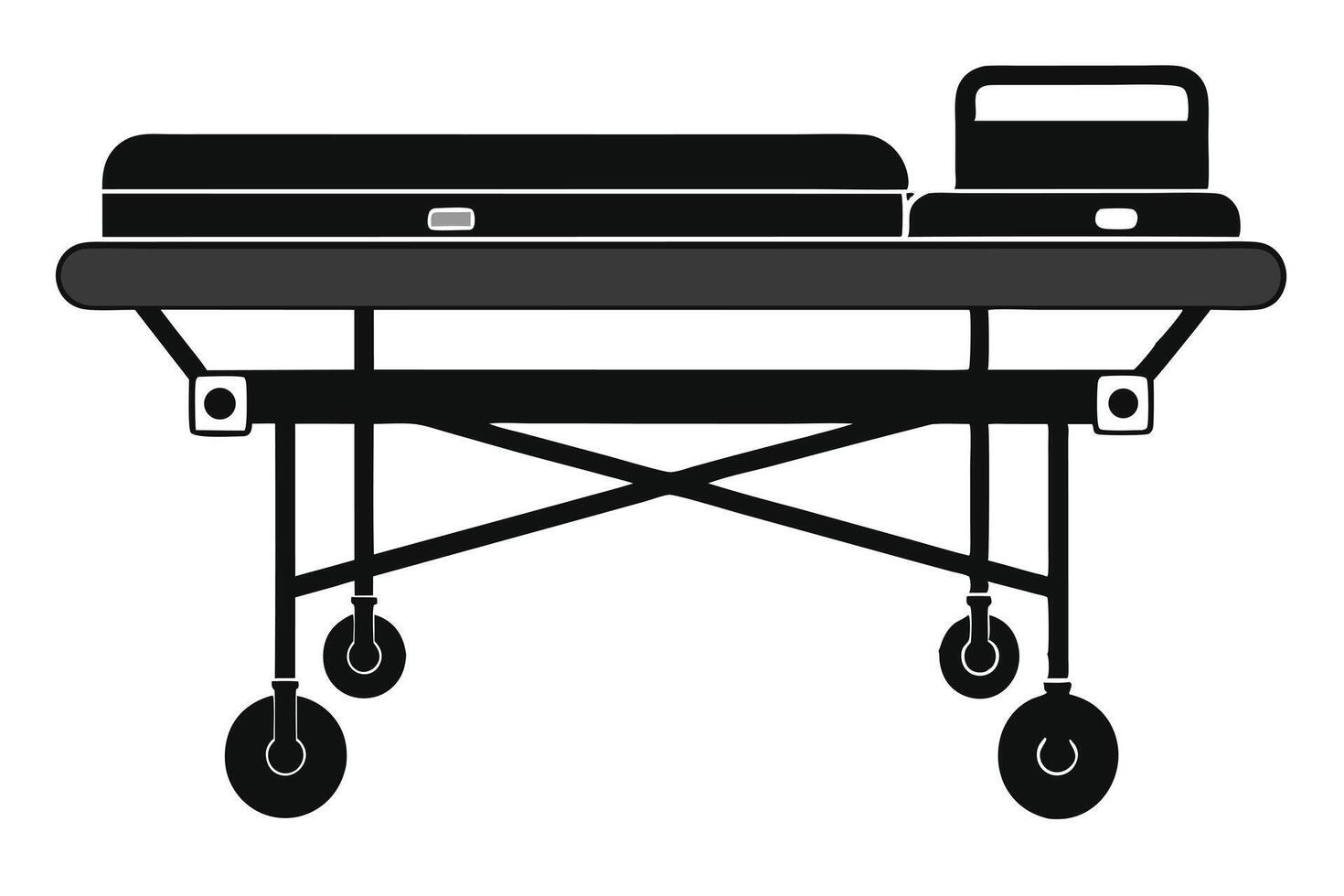 Hospital Stretcher Simple Black Icon vector