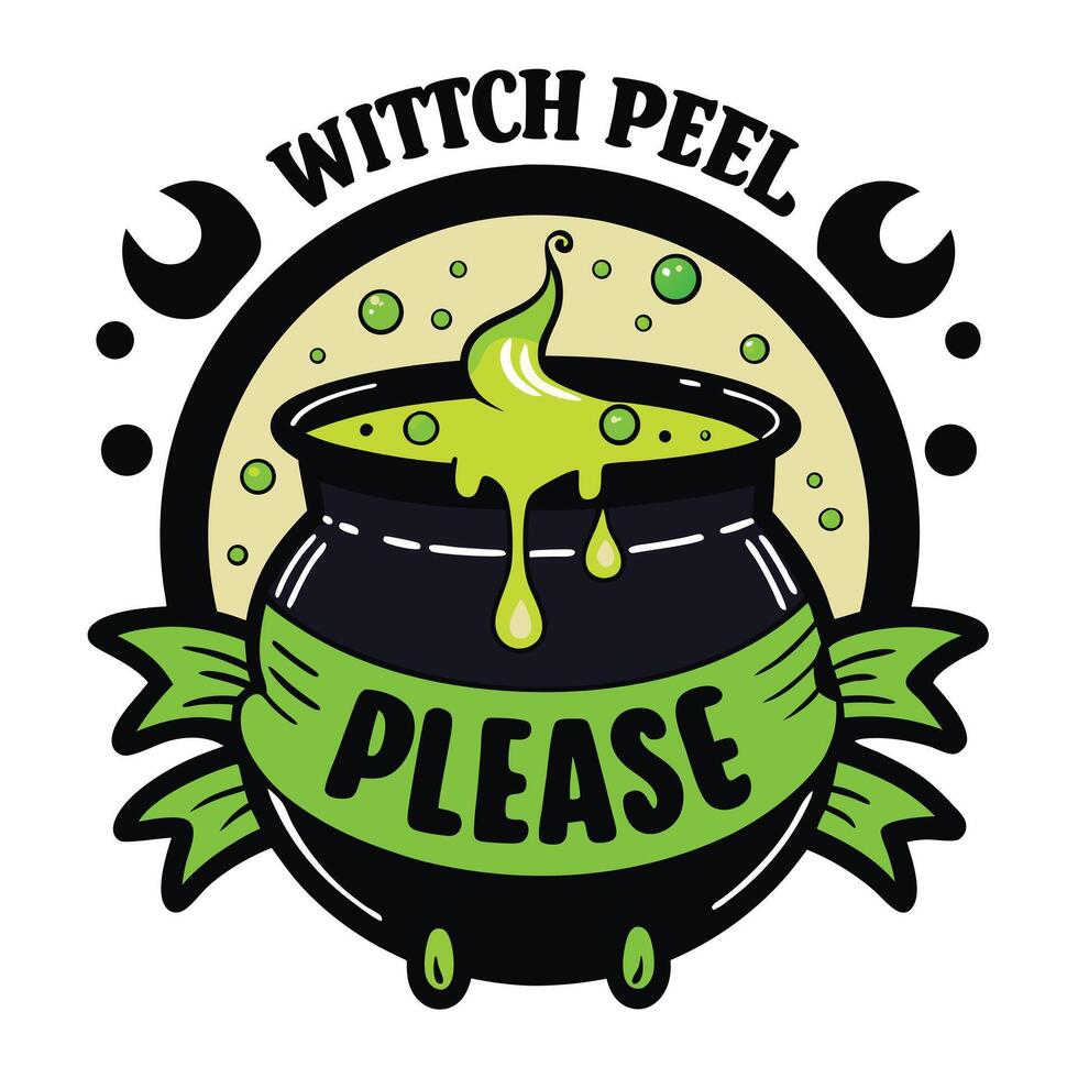 Spooky Witch Peel Please Potion Design vector