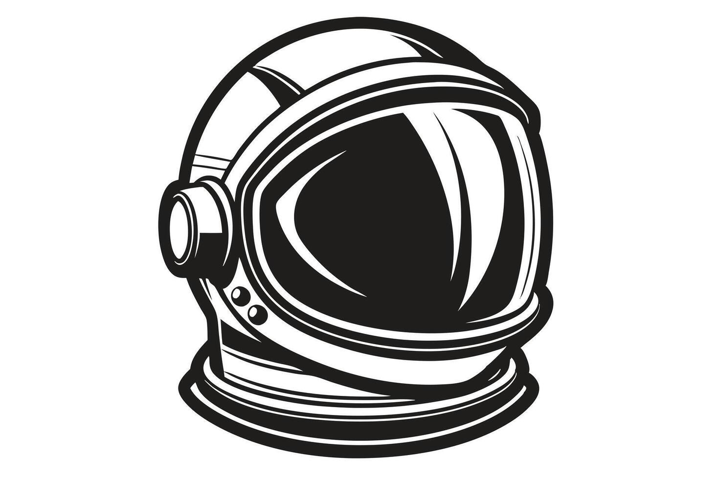 Isolated Black And White Astronaut Helmet vector