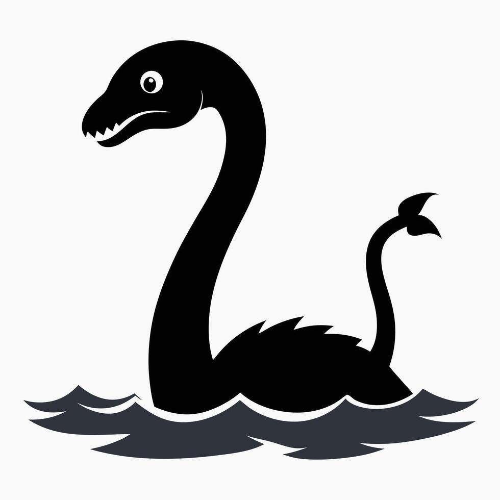 Nessie Monster In Water Silhouette vector