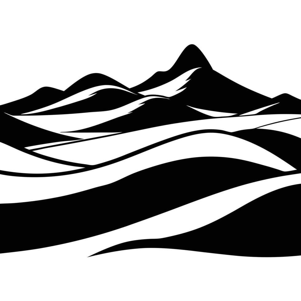 Black And White Mountain Illustration vector