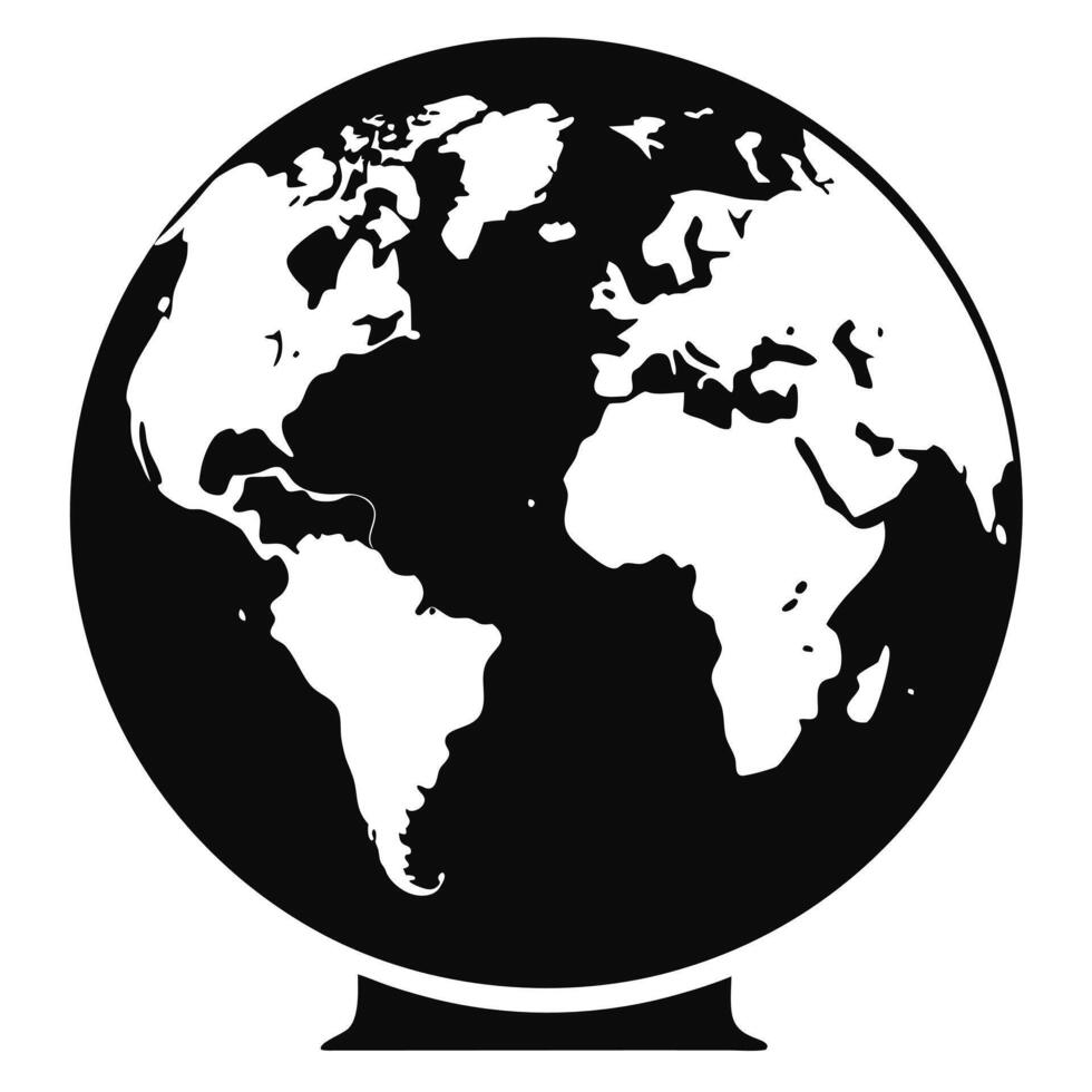 Globe Silhouette World Map Illustration vector
