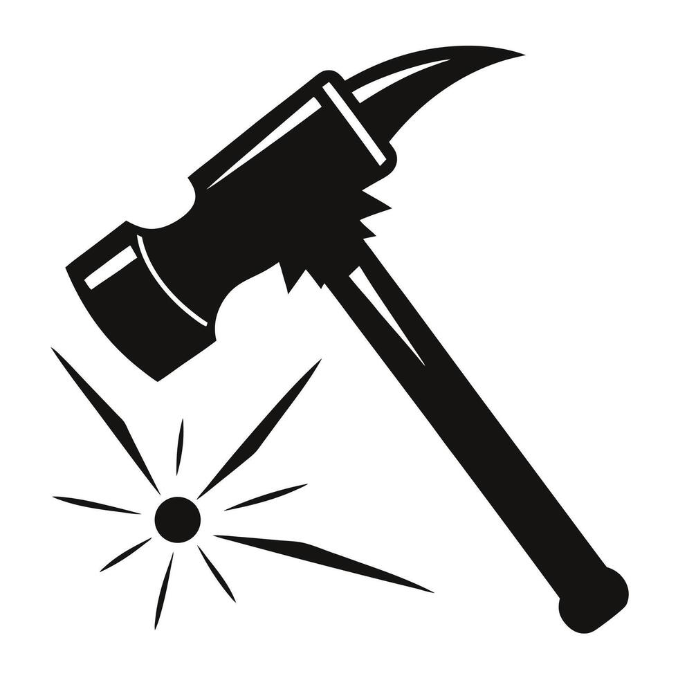 Hammer Striking A Surface Black Icon vector