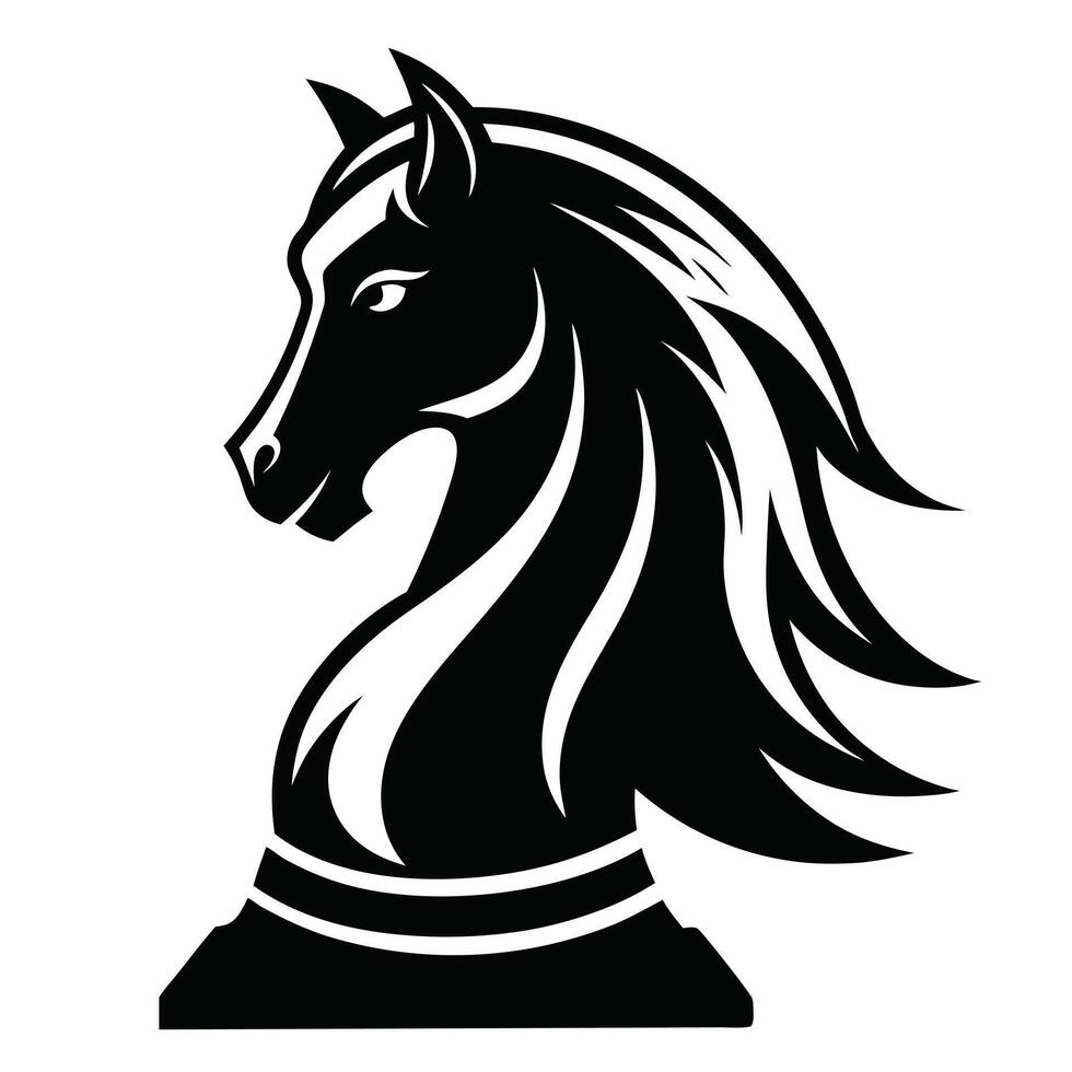 Black And White Horse Knight vector
