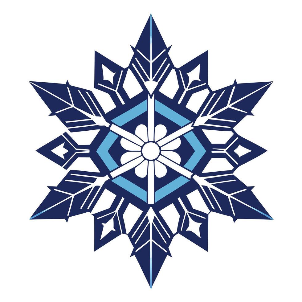 Geometric Snowflake Winter Holiday Design vector