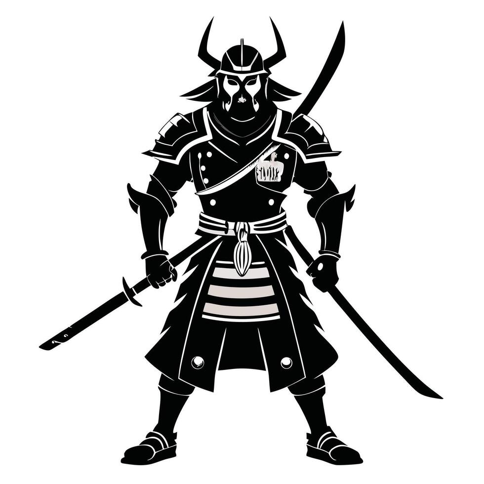 Samurai Warrior Swordsman Illustration vector