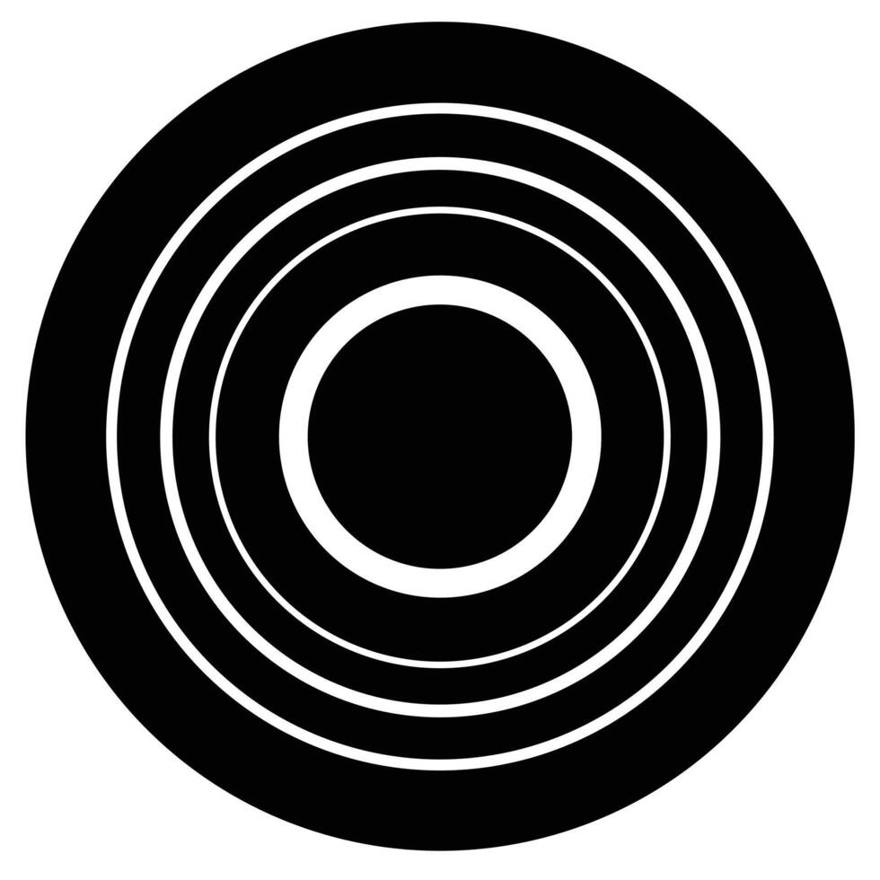 Concentric Circles Graphic Black And White vector