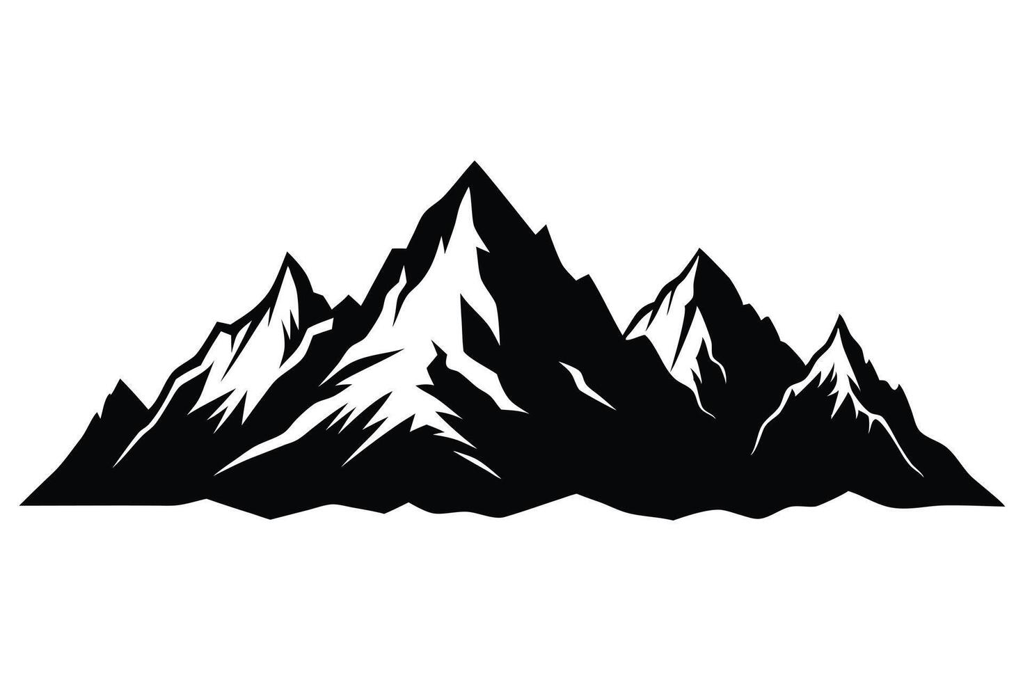 Mountain Range Black And White vector