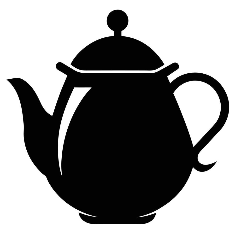 Simple Black And White Teapot Icon vector