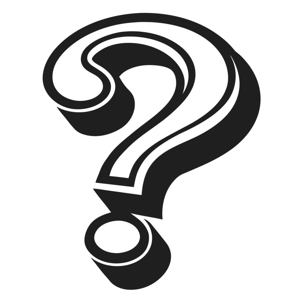 Black And White Question Mark Icon vector