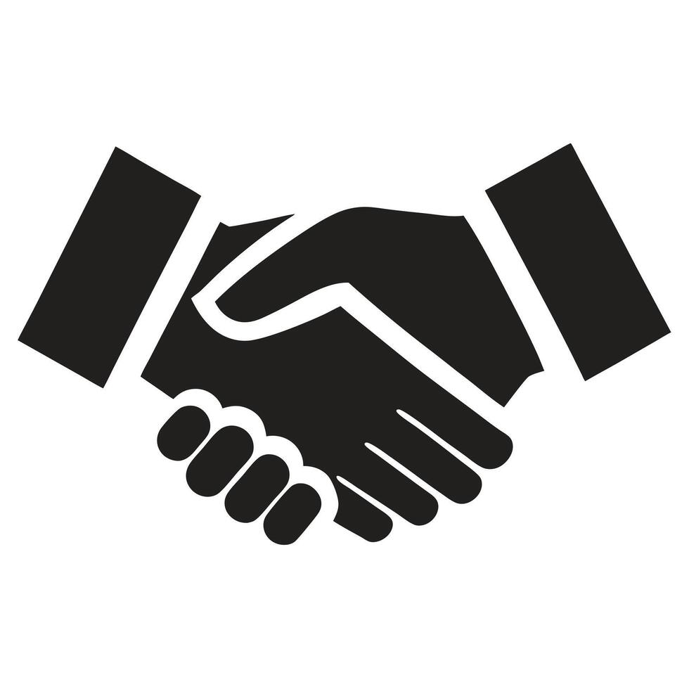 Handshake Agreement Symbol Silhouette Collaboration Partnership vector